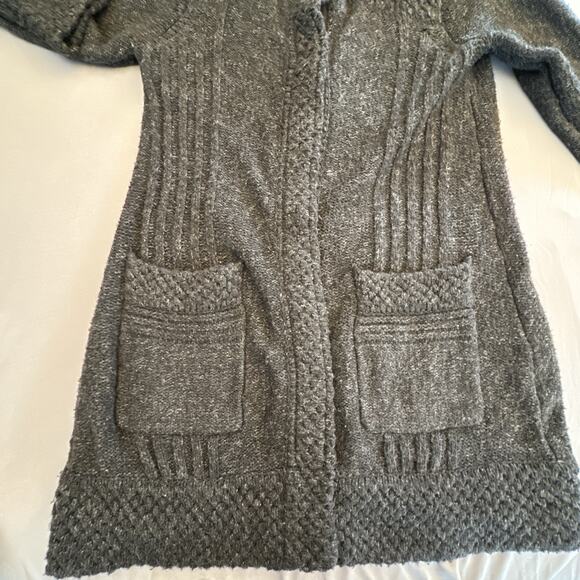 Prana Elsin Cardigan Sweater Womens XS Gray Heavy Duster Cottagecore Boho - Picture 8 of 16